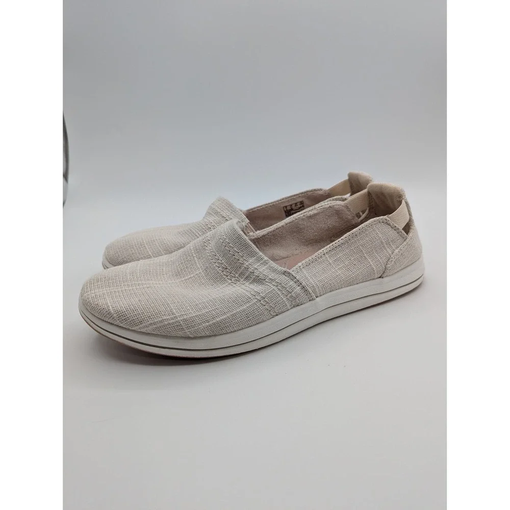 Clarks Cloudsteppers Womens 8.5 M Stone Metallic Textile‎ Slip On Loafers